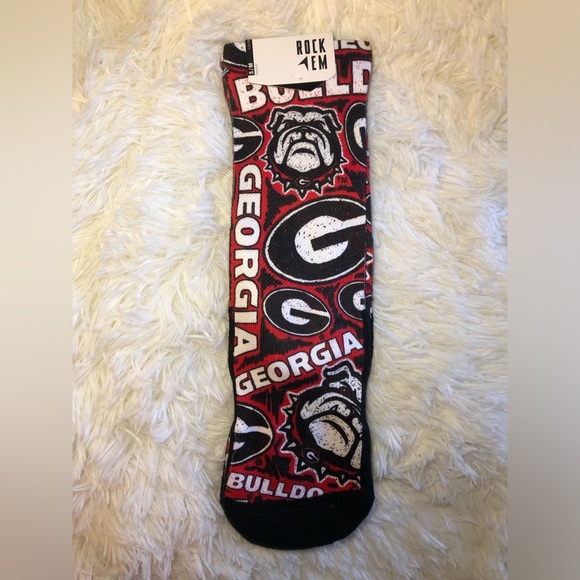 Georgia Bulldogs Socks - Red and Black NWT - Picture 2 of 11